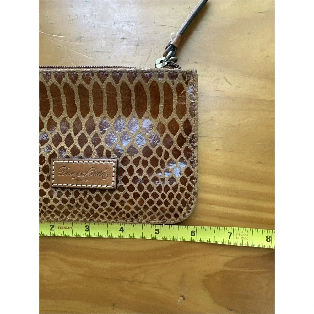Dooney & Bourke 'Erica'  Python Embossed Leather Wallet /Key Chain Brown